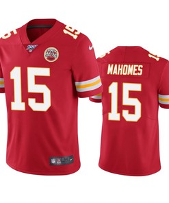 Kansas City Chiefs Patrick Mahomes Red 100th Season Vapor Limited Jersey