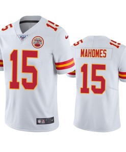 Kansas City Chiefs Patrick Mahomes White 100th Season Vapor Limited Jersey