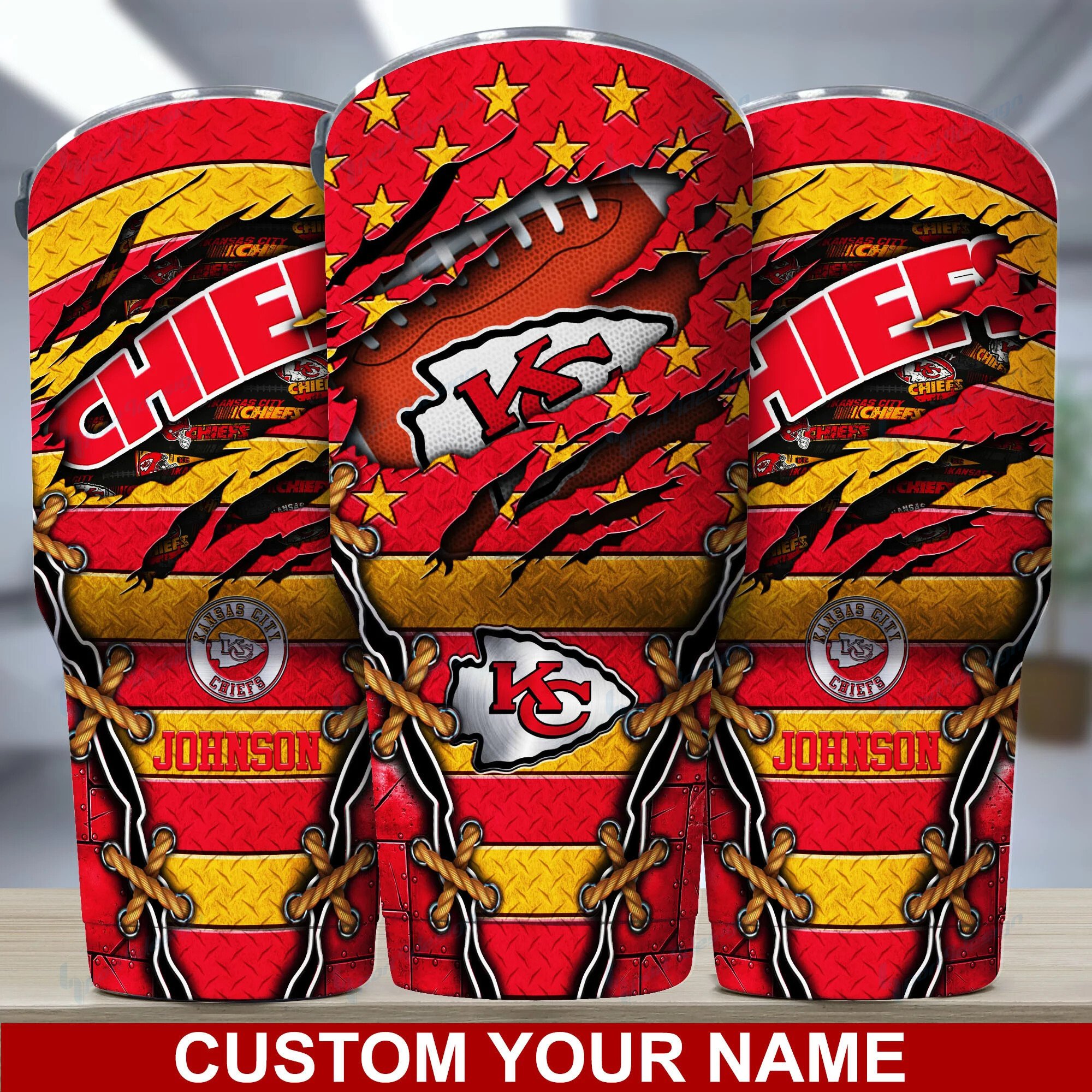 Kansas City Chiefs Personalized Tumbler - Custom Name