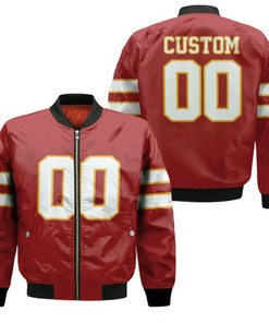 Kansas City Chiefs Red Personalized Jersey Inspired Bomber Jacket