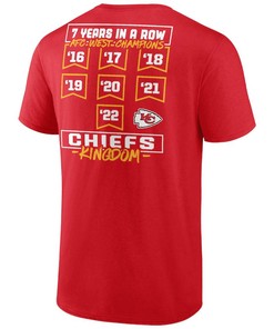 Kansas City Chiefs Seventh-Straight AFC West Division Championship T-Shirt - Red