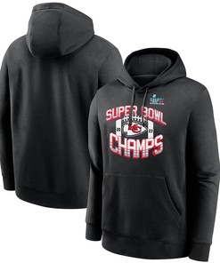 Kansas City Chiefs Super Bowl LVII Champions Icon Bold Pullover Hoodie - Black