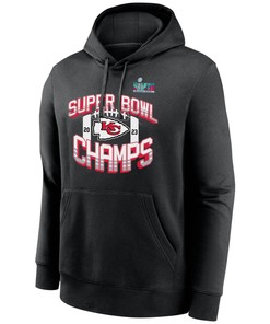 Kansas City Chiefs Super Bowl LVII Champions Icon Bold Pullover Hoodie - Black