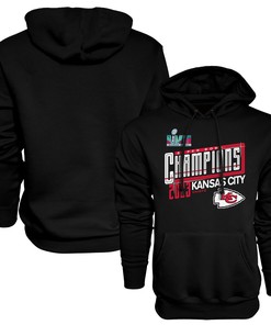 Kansas City Chiefs Super Bowl LVII Champions Kick Pullover Hoodie - Black