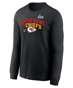 Kansas City Chiefs Super Bowl LVII Team Logo Lockup Long Sleeve T-Shirt - Black
