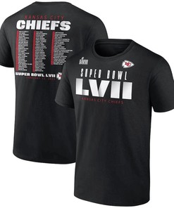Kansas City Chiefs Super Bowl LVII Varsity Roster T-Shirt - Black