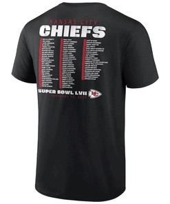 Kansas City Chiefs Super Bowl LVII Varsity Roster T-Shirt - Black