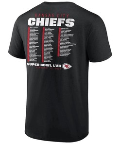 Kansas City Chiefs Super Bowl LVII Varsity Team Roster T-Shirt - Black