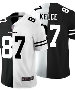 Kansas City Chiefs Travis Kelce #87 Nfl 2020 Black And White Jersey
