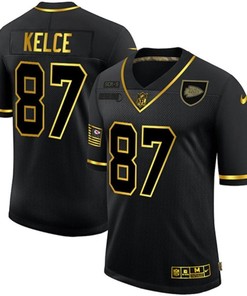 Kansas City Chiefs Travis Kelce #87 Nfl 2020 Black Jersey