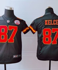 Kansas City Chiefs Travis Kelce #87 Nfl 2020 Dark Grey Jersey