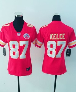Kansas City Chiefs Travis Kelce #87 Nfl 2020 Pink Womens Jersey