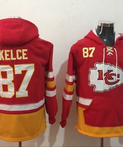Kansas City Chiefs Travis Kelce #87 Nfl 2020 Red Hoodie Jersey