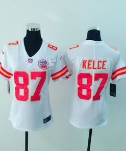 Kansas City Chiefs Travis Kelce #87 Nfl 2020 White Womens Jersey