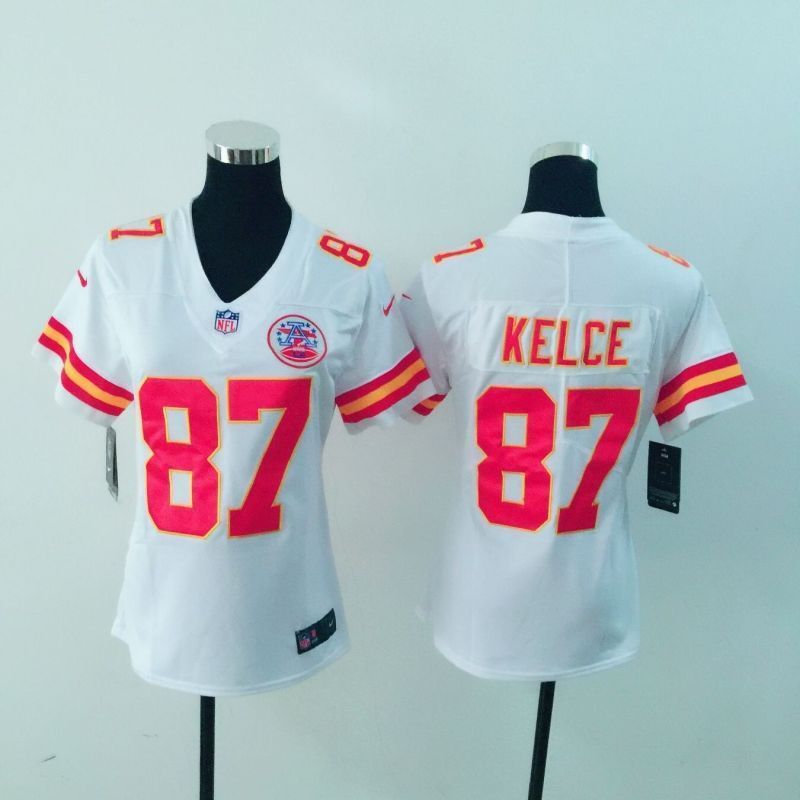 Kansas City Chiefs Travis Kelce #87 Nfl 2020 White Womens Jersey