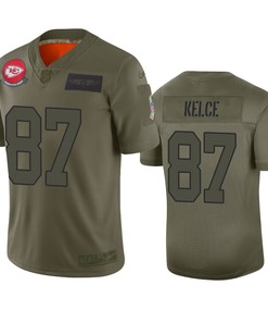 Kansas City Chiefs Travis Kelce Camo 2019 Salute To Service Limited Jersey
