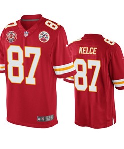 Kansas City Chiefs Travis Kelce Red 60th Anniversary Game Jersey