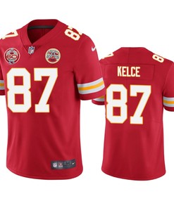 Kansas City Chiefs Travis Kelce Red 60th Anniversary Vapor Limited Jersey