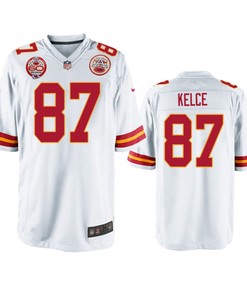 Kansas City Chiefs Travis Kelce White 60th Anniversary Game Jersey