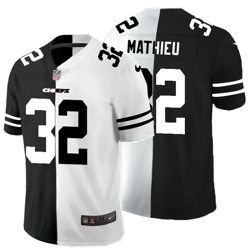 Kansas City Chiefs Tyrann Mathieu #32 Nfl 2020 Black And White Jersey