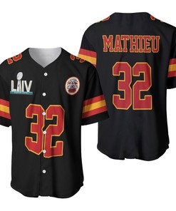 Kansas City Chiefs Tyrann Mathieu 32 Nfl Black Jersey Inspired Baseball Jersey