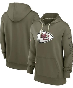 Kansas City Chiefs Women's 2022 Salute To Service Performance Pullover Hoodie - Olive