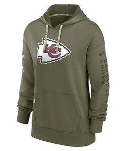 Kansas City Chiefs Women's 2022 Salute To Service Performance Pullover Hoodie - Olive