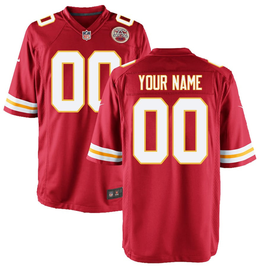 Kansas City Chiefs Youth Custom 00 Game Jersey - Red