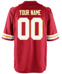Kansas City Chiefs Youth Custom 00 Game Jersey - Red