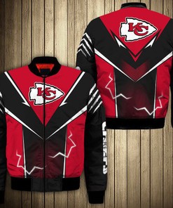Kansas City Chiefs bomber Jacket lightning graphic gift for men