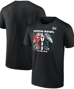 Kansas City Chiefs vs. Philadelphia Eagles Super Bowl LVII Matchup T-Shirt - Black