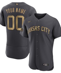 Kansas City Royals 2022 Mlb All-star Game Authentic Custom Jersey - Charcoal Custom Jerseys Mlb