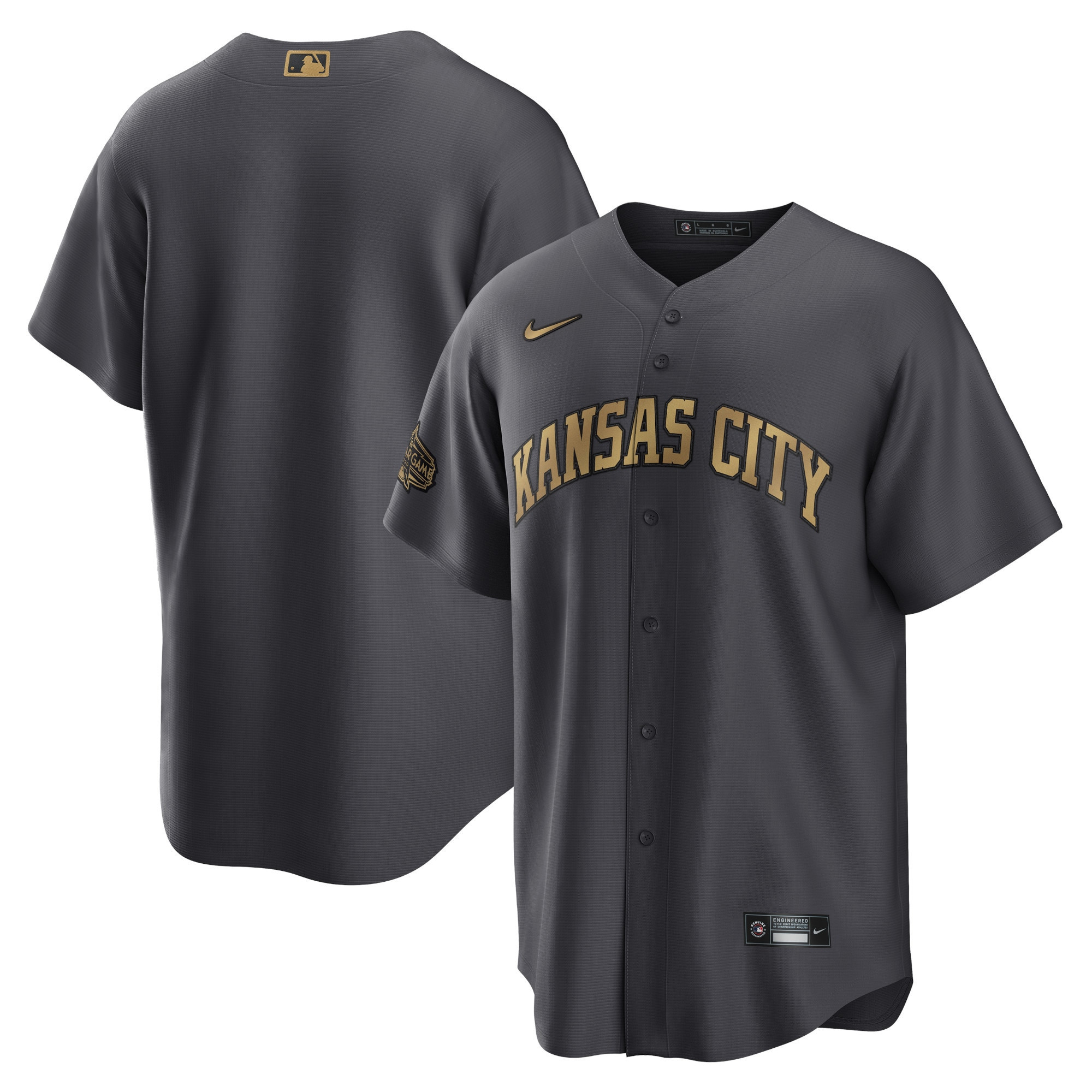Kansas City Royals 2022 Mlb All-star Game Replica Blank Jersey - Charcoal Mlb