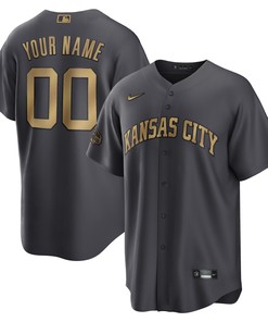 Kansas City Royals 2022 Mlb All-star Game Replica Custom Jersey - Charcoal Custom Jerseys Mlb