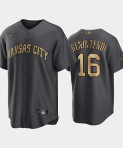 Kansas City Royals Andrew Benintendi 16 2022-23 All-Star Game AL Charcoal Jersey