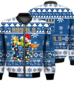Kansas City Royals Baby Yoda Star Wars Sports Football American Ugly Christmas Gifts Unisex 3D Bomber Jacket