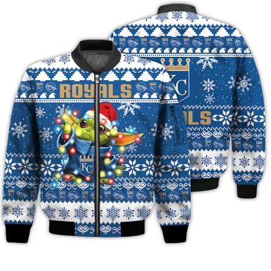 Kansas City Royals Baby Yoda Star Wars Sports Football American Ugly Christmas Gifts Unisex 3D Bomber Jacket
