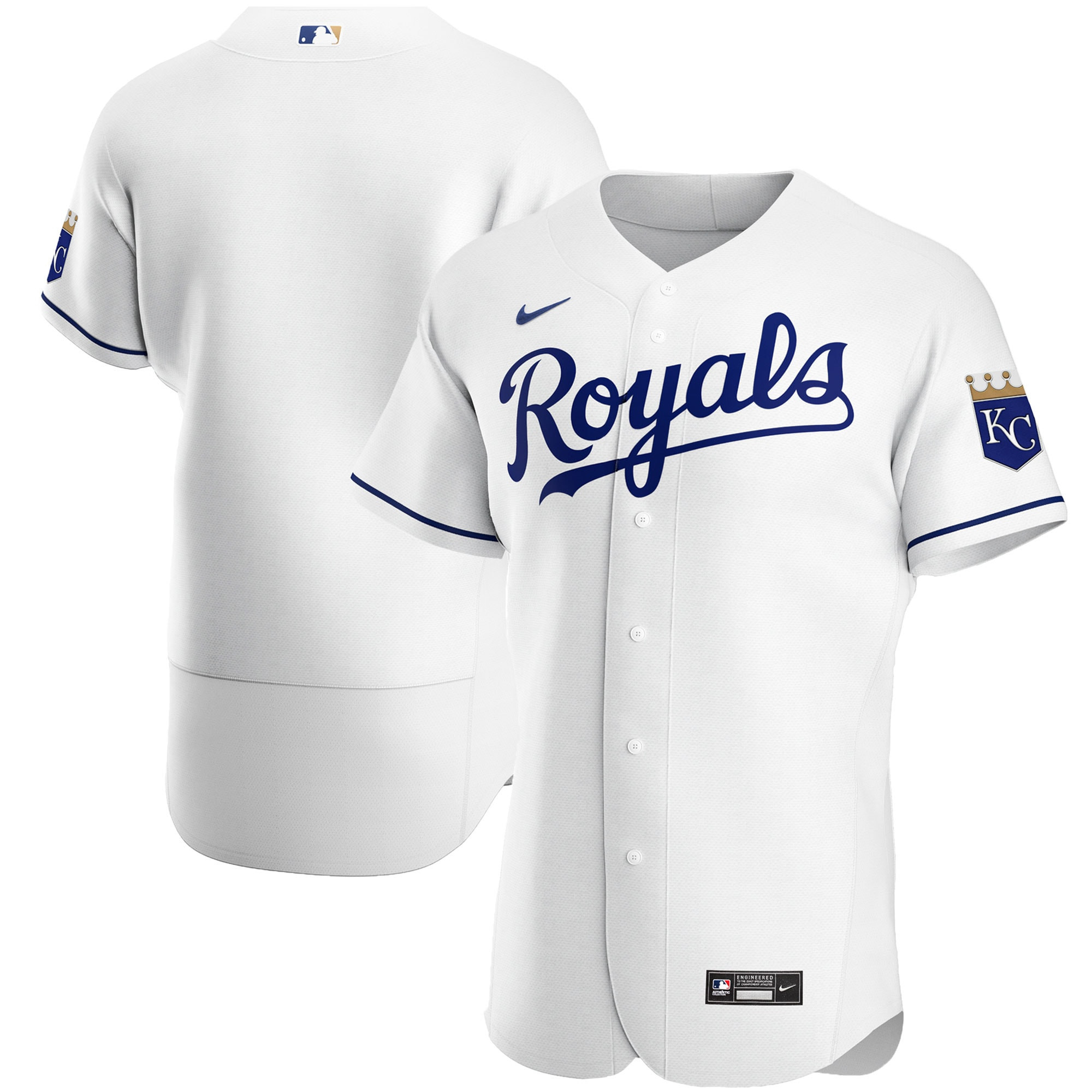 Kansas City Royals Home Authentic Team Jersey - White Mlb