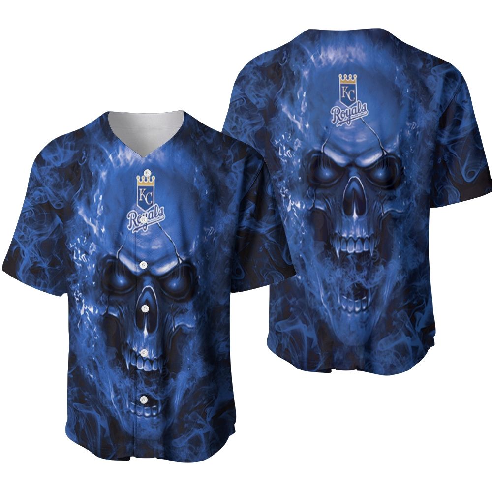 Kansas City Royals Mlb Fan Skull Baseball Jersey