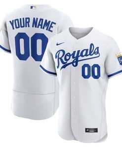 Kansas City Royals Official Authentic Custom Jersey - White Custom Jerseys Mlb