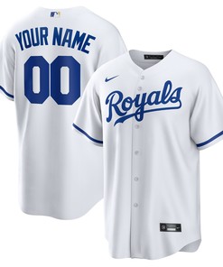 Kansas City Royals Replica Custom Jersey - White Custom Jerseys Mlb