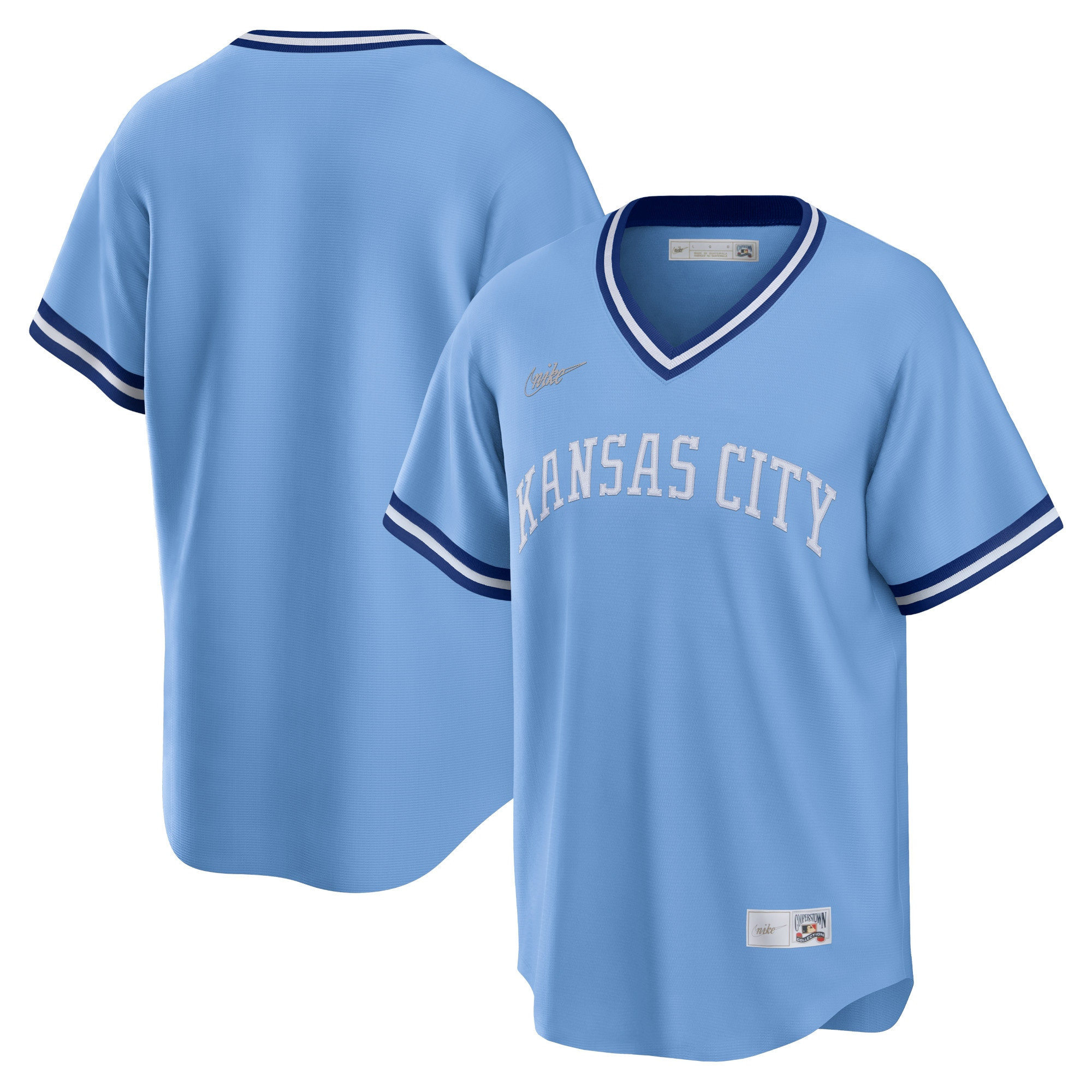 Kansas City Royals Road Cooperstown Collection Team Jersey - Light Blue Mlb
