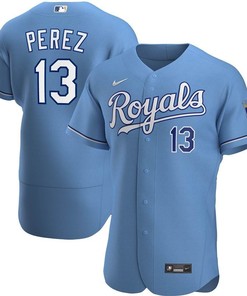Kansas City Royals Salvador Perez #13 2020 Mlb Sky Blue Jersey