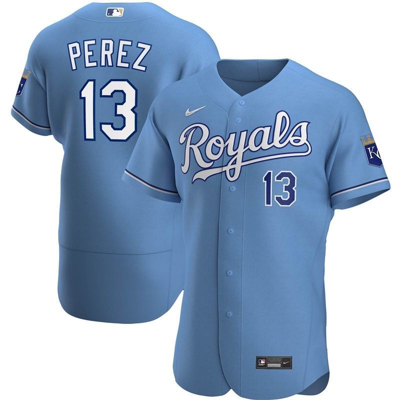 Kansas City Royals Salvador Perez #13 2020 Mlb Sky Blue Jersey