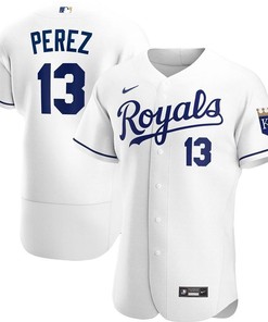 Kansas City Royals Salvador Perez #13 2020 Mlb White Jersey