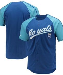 Kansas City Royals Stitches Button-down Raglan Replica Jersey - Royal Mlb