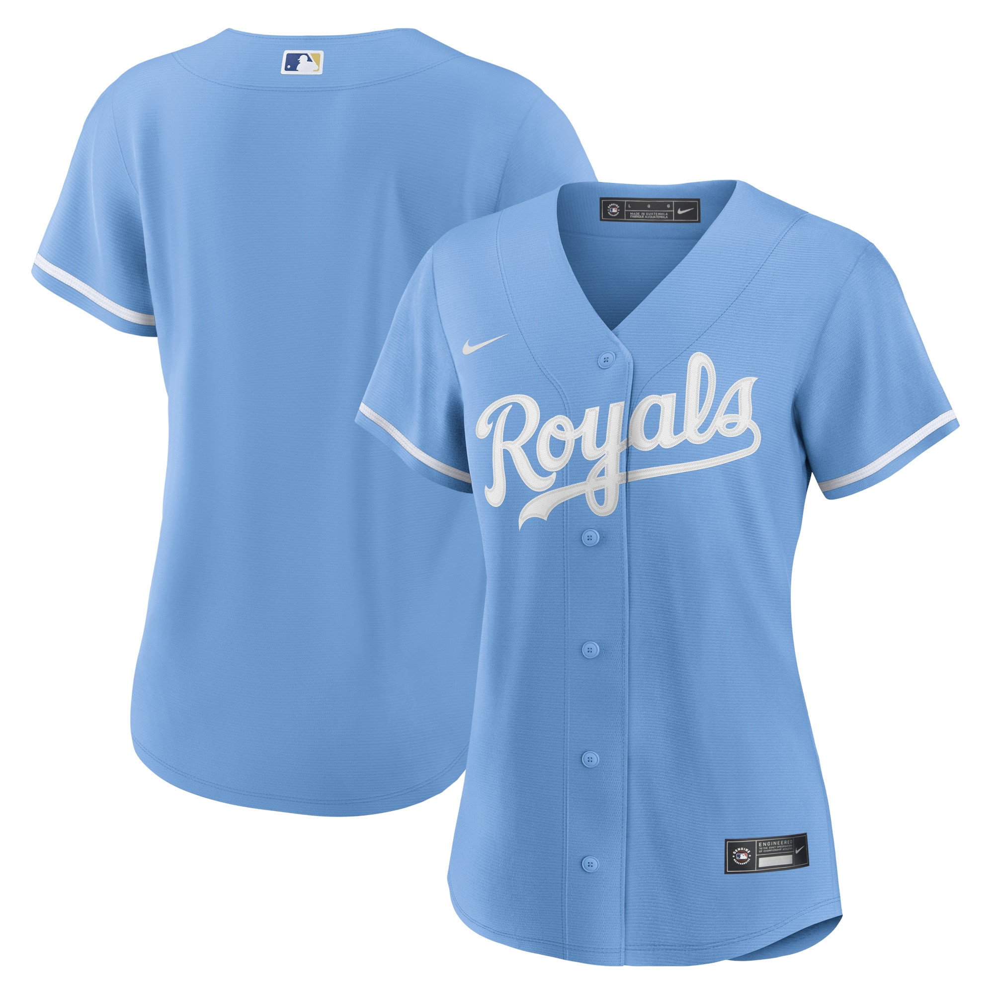 Kansas City Royals Womens Alternate Replica Team Logo Jersey - Light Blue Mlb