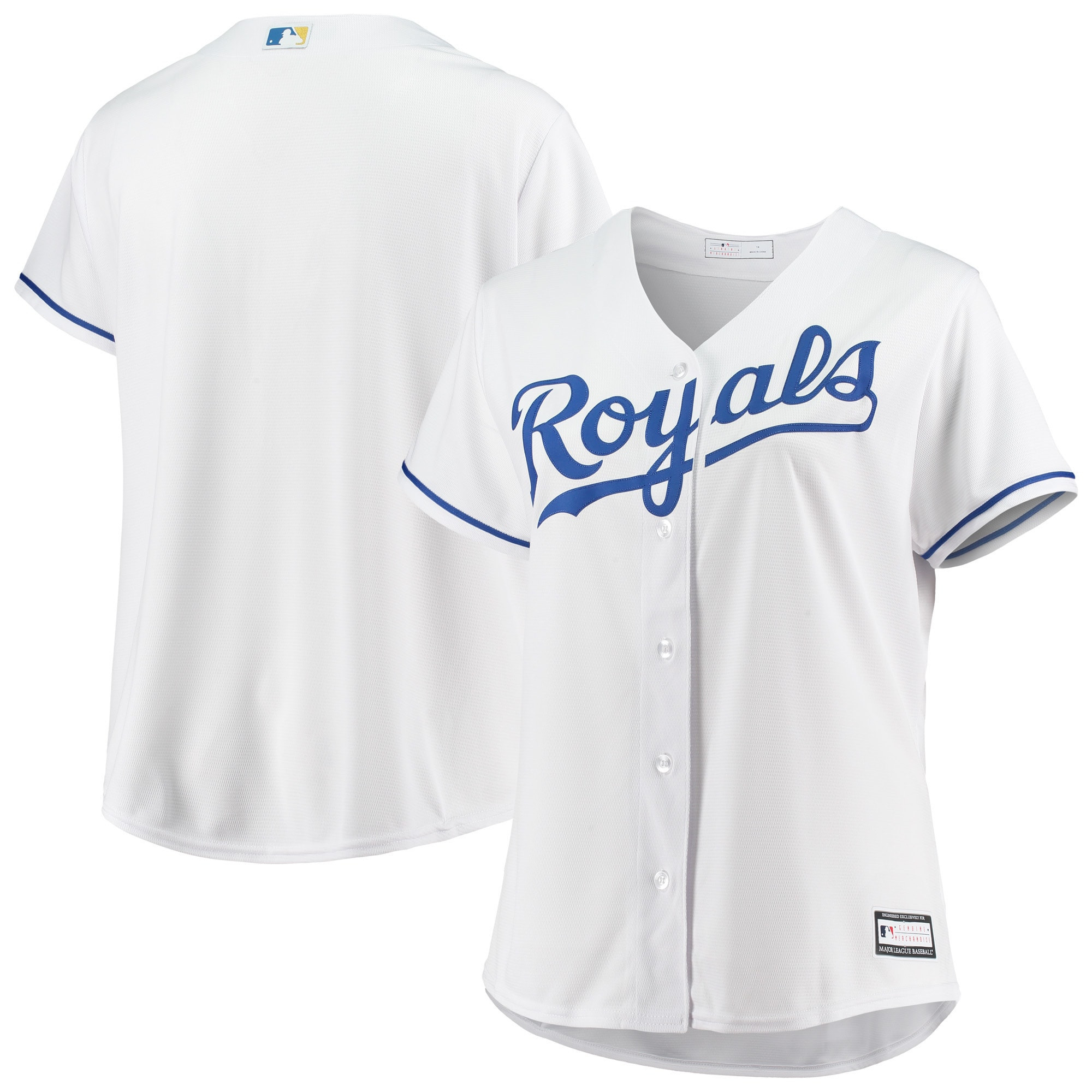 Kansas City Royals Womens Plus Size Home Replica Team Jersey - White Mlb