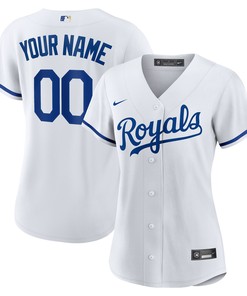 Kansas City Royals Womens Replica Custom Jersey - White Custom Jerseys Mlb