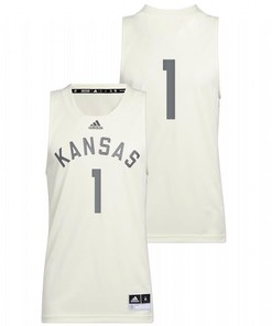 Kansas Jayhawks 1 2022 College Basketball Reverse Retro Men Jersey - White